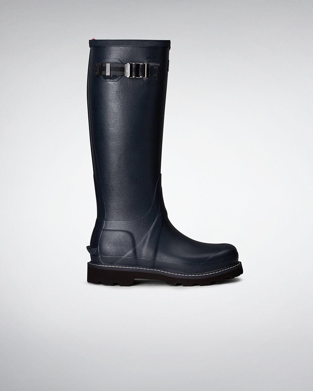 Womens Tall Rain Boots - Hunter Balmoral Poly-Lined (13TCBVOZI) - Navy